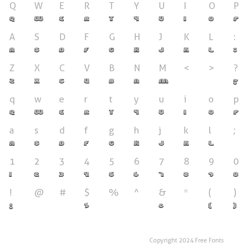 Character Map of Fgroove Eighty Regular