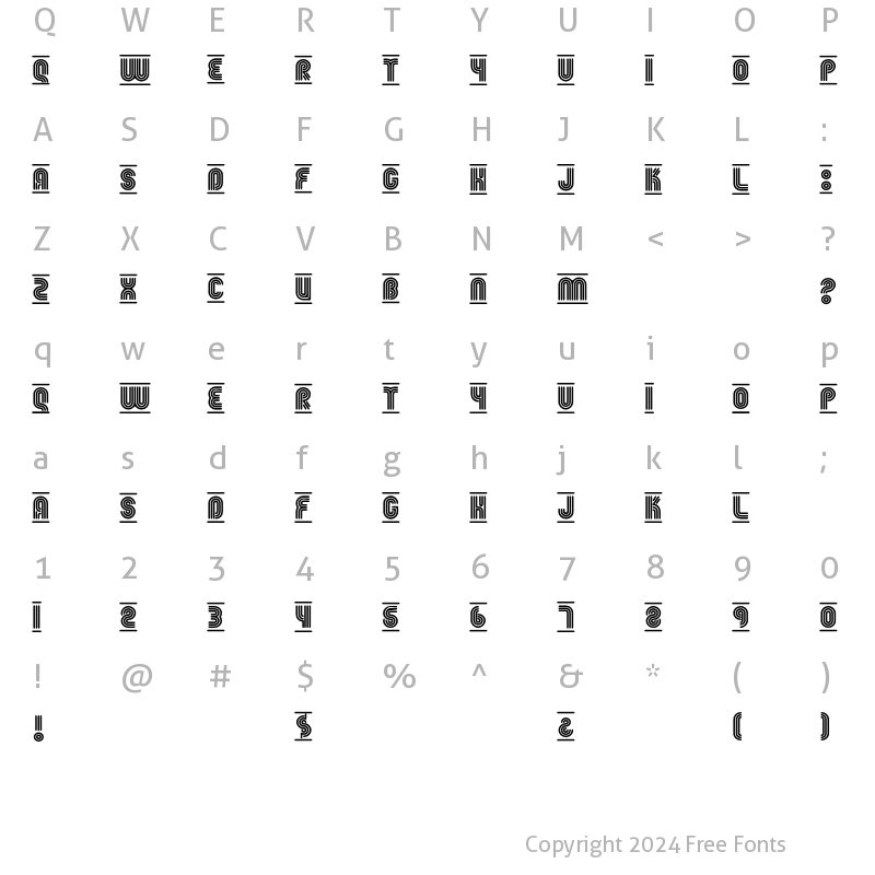 Character Map of Fgroove SeventyEight Regular