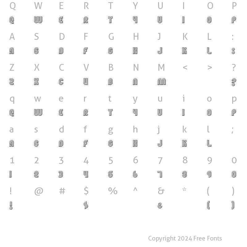 Character Map of FGroove SeventyNine Regular