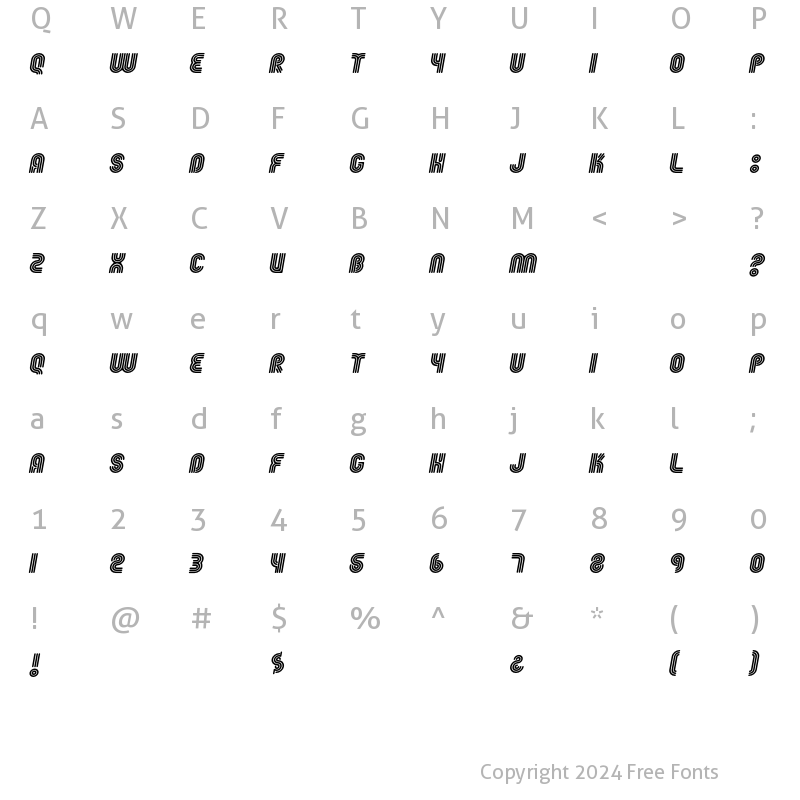 Character Map of Fgroove SeventySeven Regular