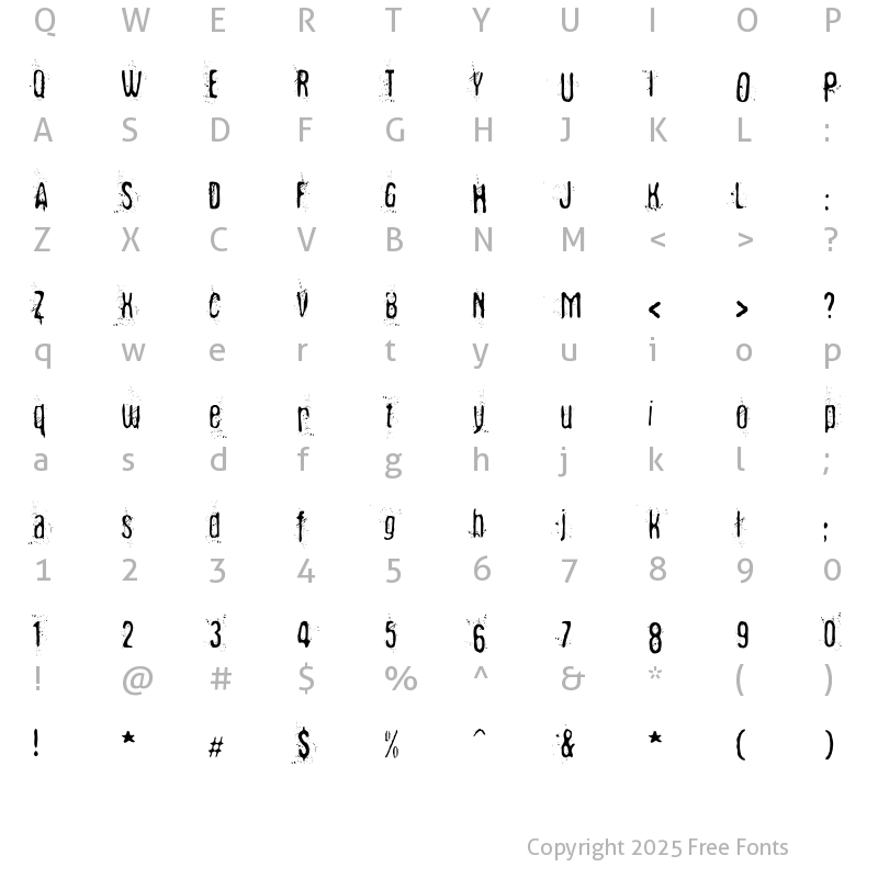 Character Map of Fibyngerowa Regular