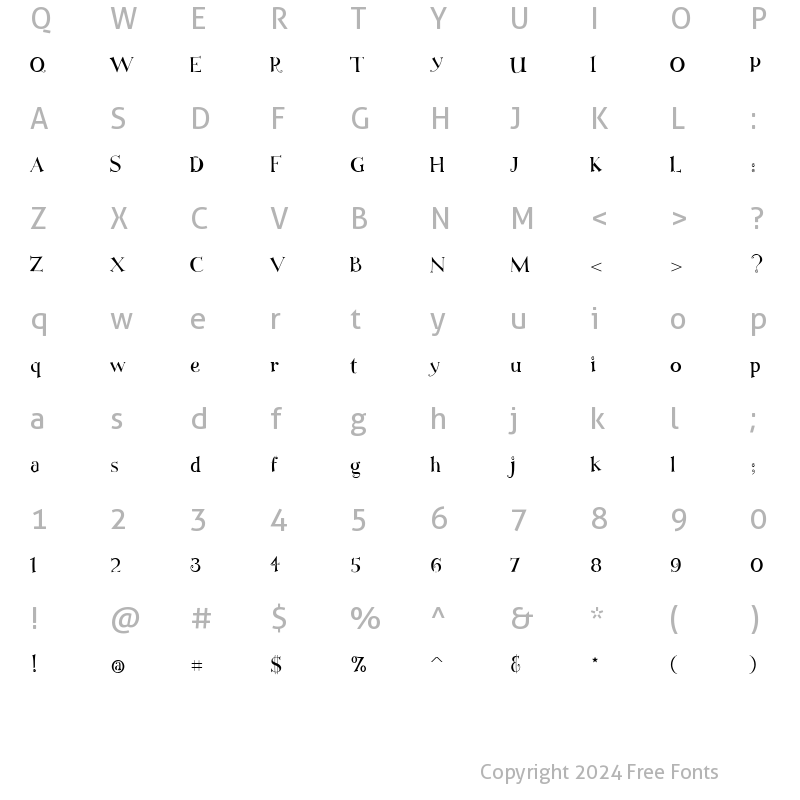 Character Map of FiddlestixSolid Regular