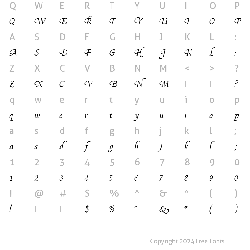 Character Map of Fidelio MN Regular