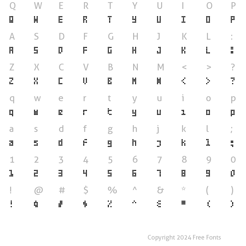 Character Map of Fifteen Okay Regular