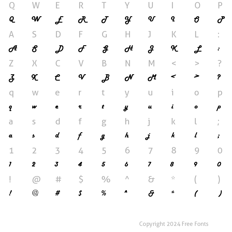 Character Map of Fifties Heavy Regular