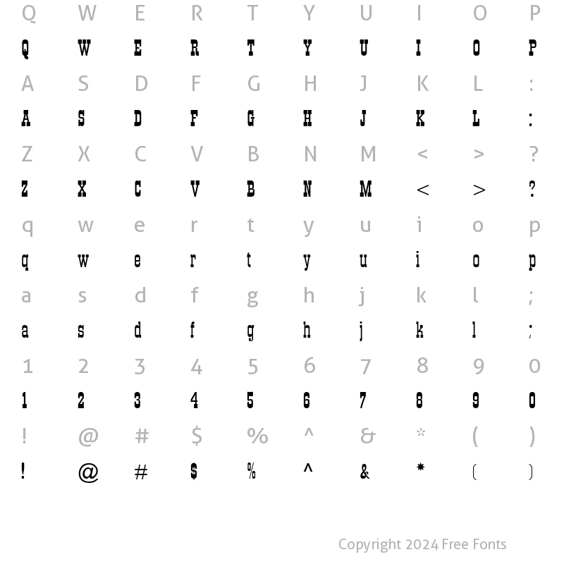 Character Map of Figaro MT Regular