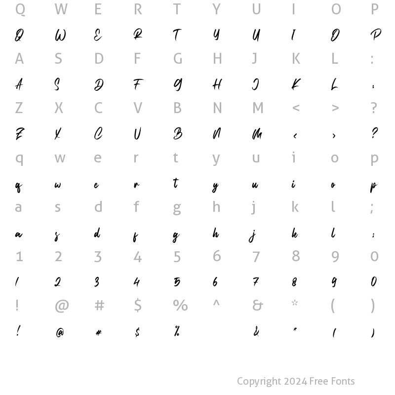 Character Map of Fight Side Regular