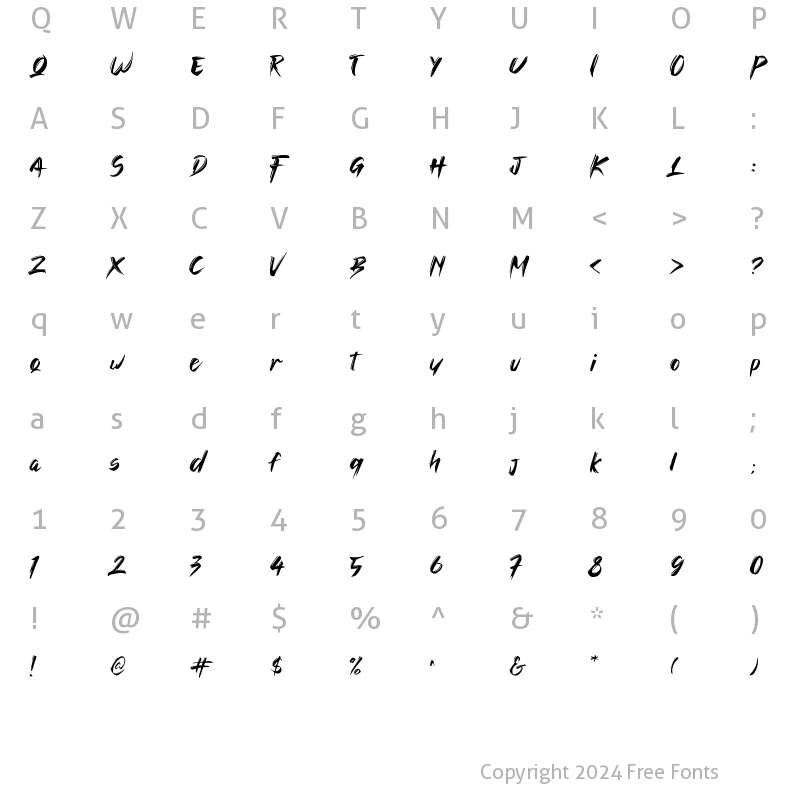 Character Map of FIGHTBACK Regular