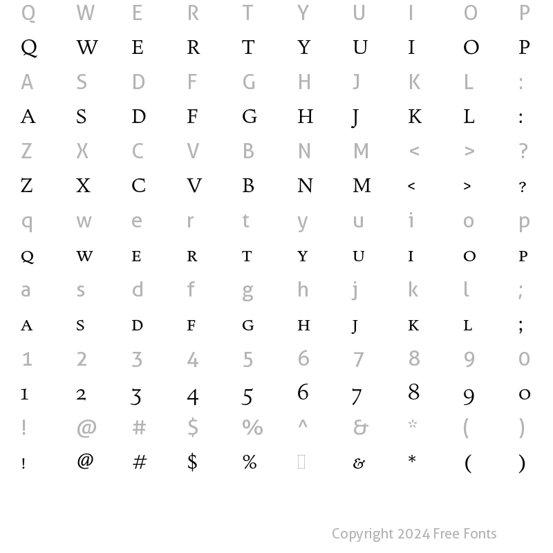 Character Map of Figural Small Caps Plain Regular