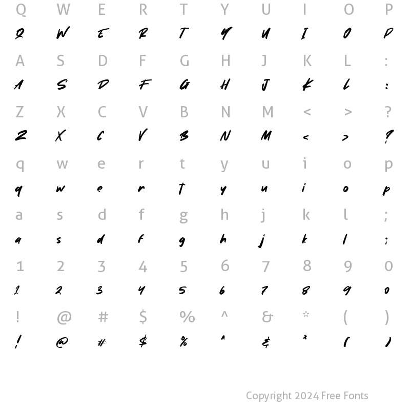 Character Map of Filling Station Regular