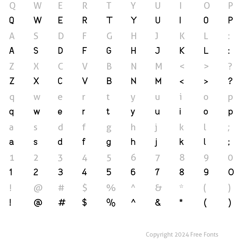 Character Map of Film Fiction Sans Regular