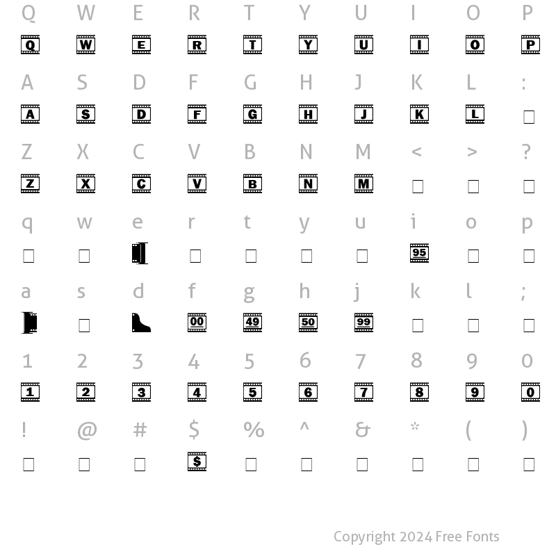 Character Map of FilmStripWho Regular