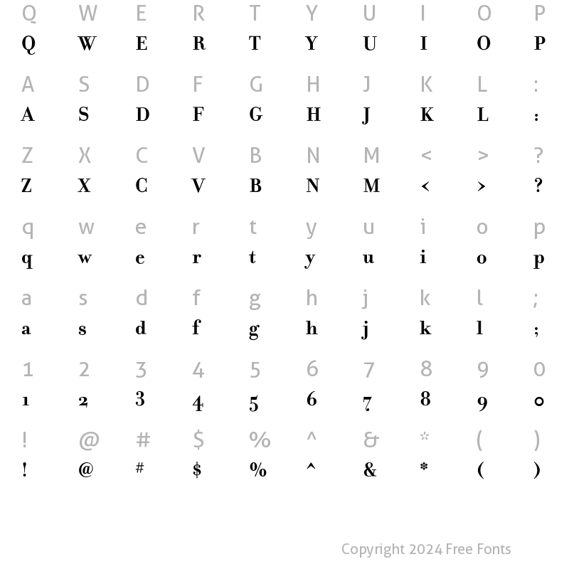 Character Map of Filosofia Bold