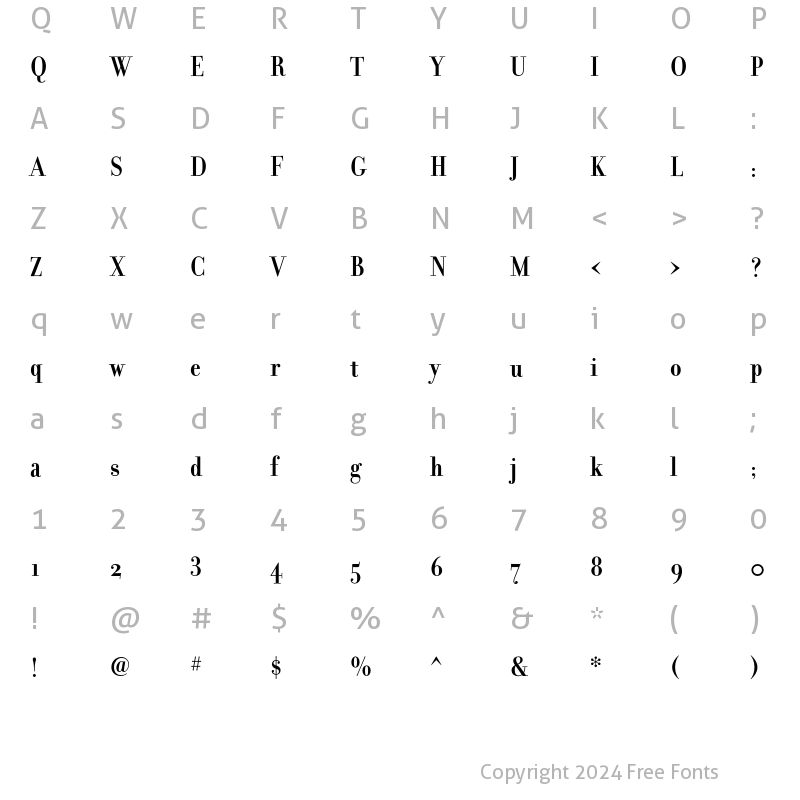 Character Map of Filosofia Grand Bold