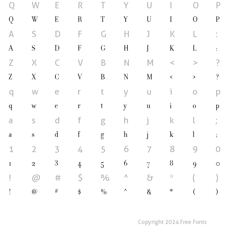 Character Map of Filosofia Grand