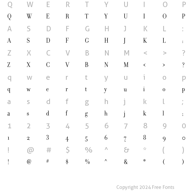 Character Map of Filosofia Grand Regular