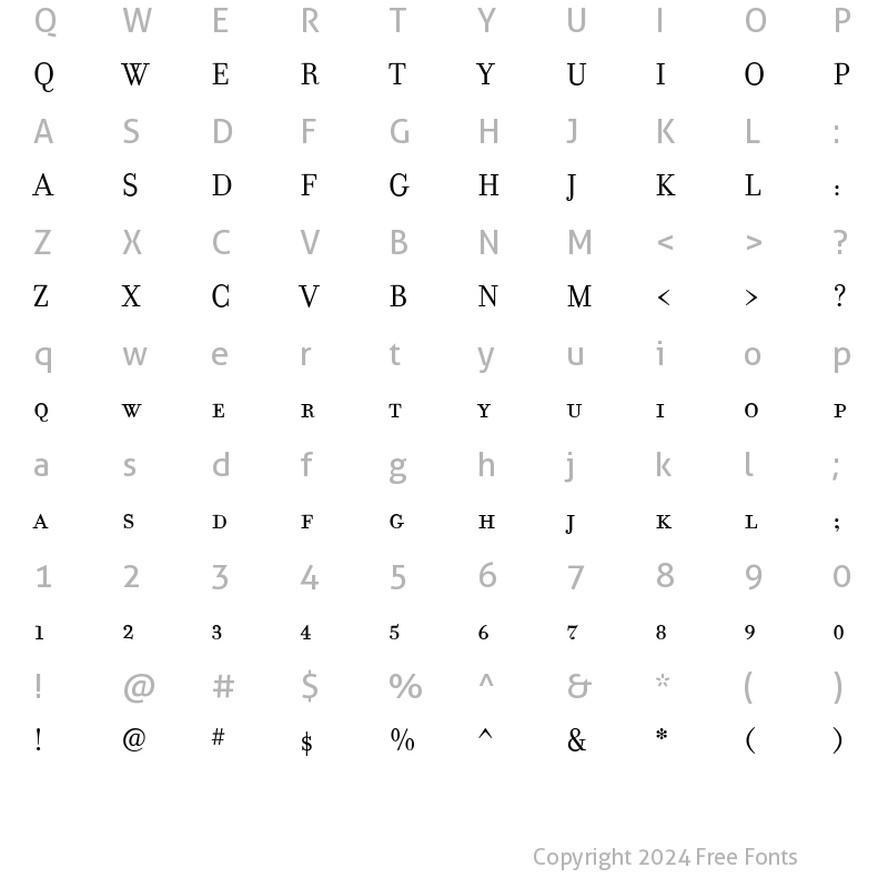 Character Map of Filosofia SmallCaps