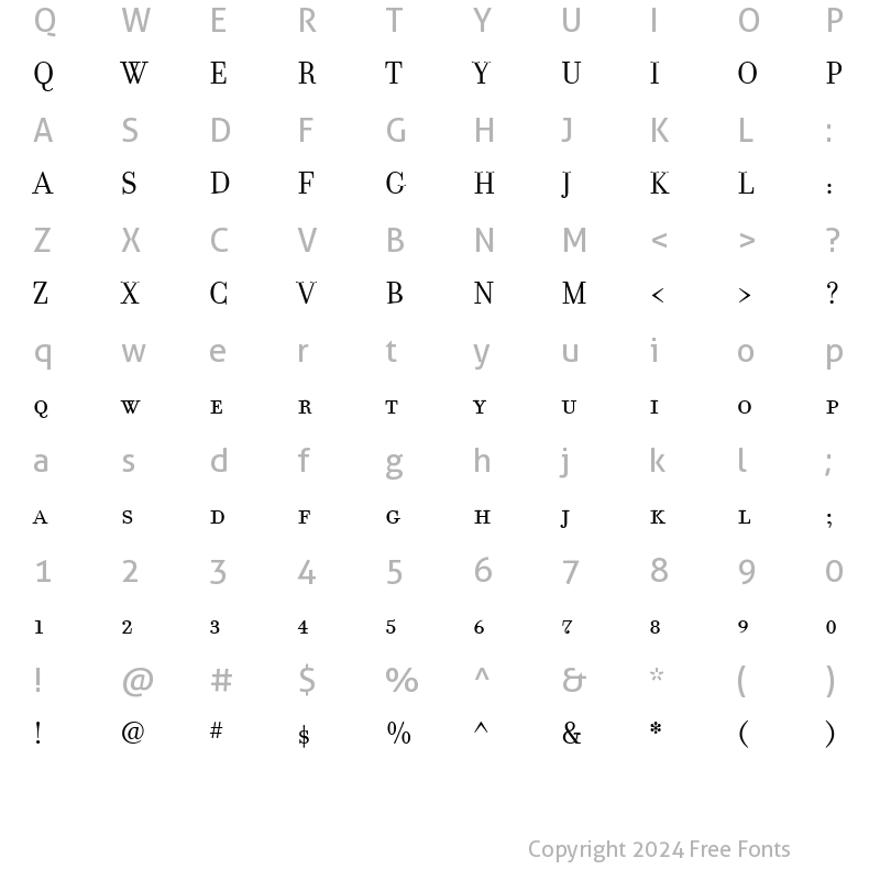 Character Map of FilosofiaSmallCaps Regular