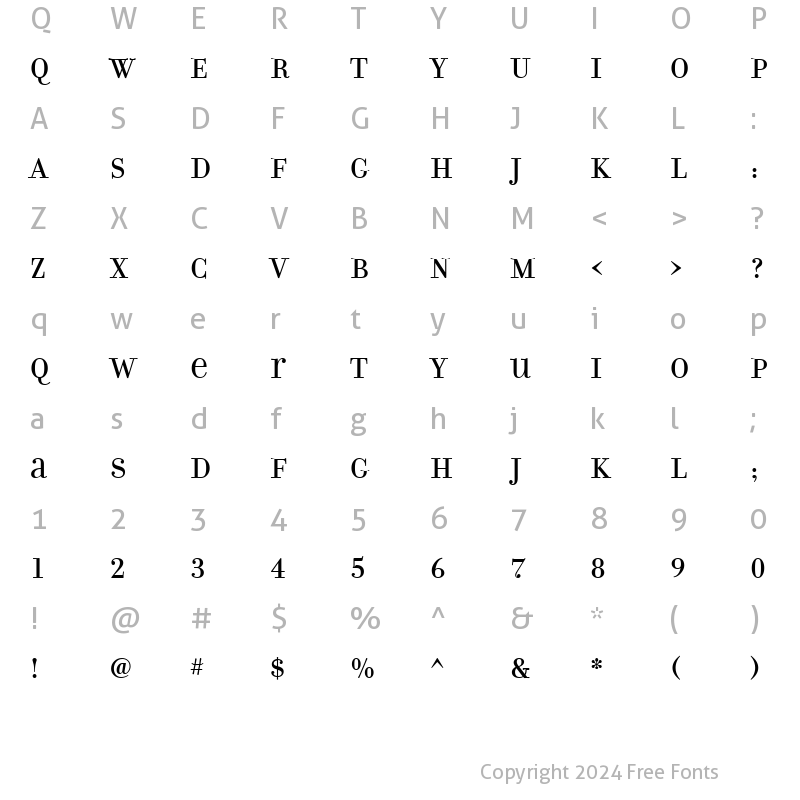 Character Map of FilosofiaUnicase Regular