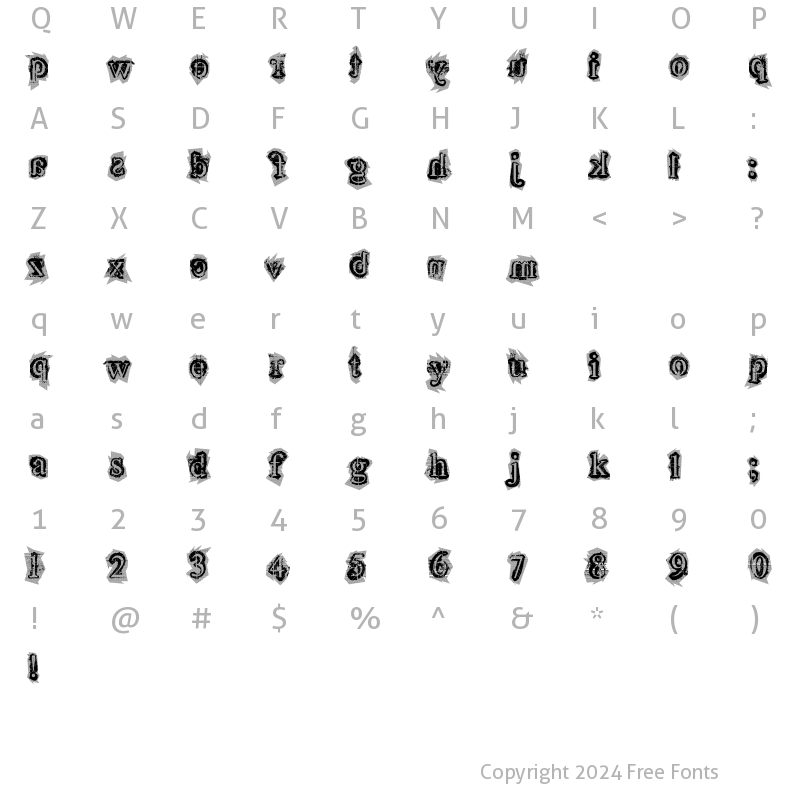 Character Map of final lap Regular