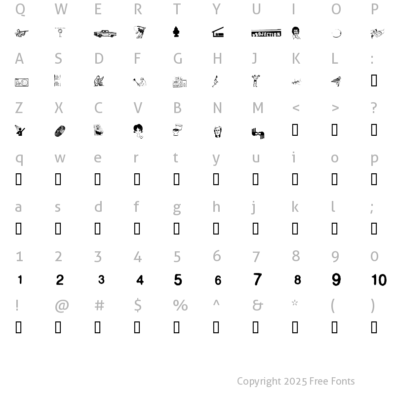 Character Map of FinalDingbat1 Regular