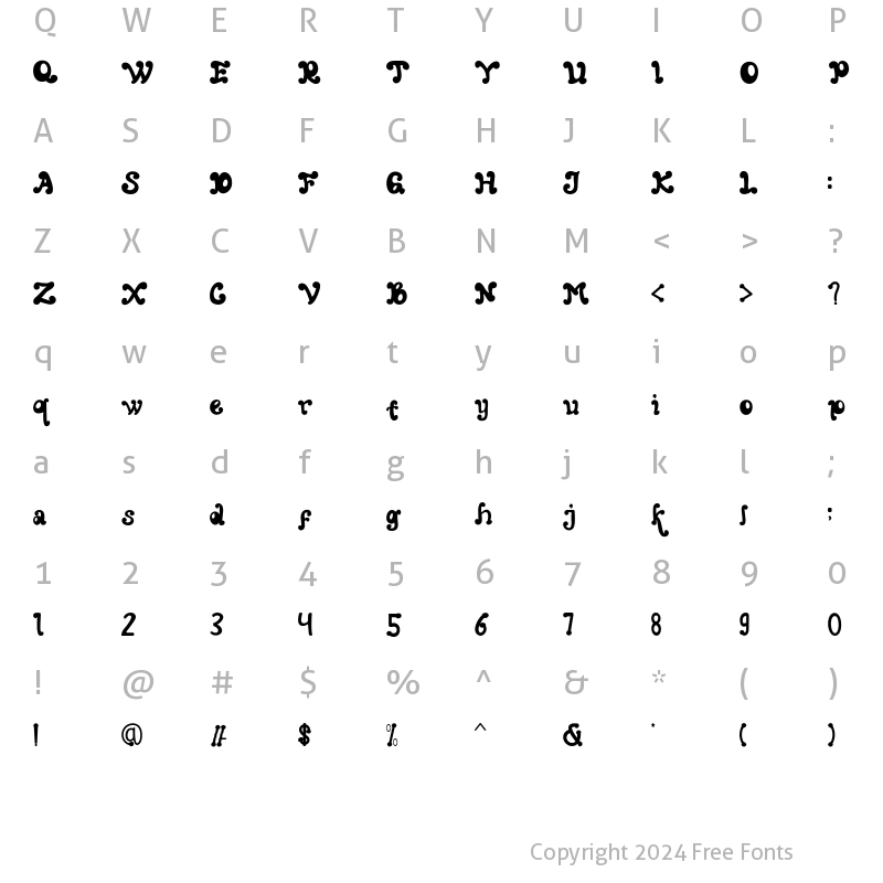 Character Map of FINE WINTER Regular