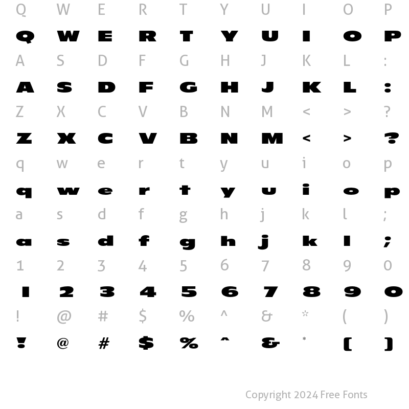 Character Map of Finesse Regular