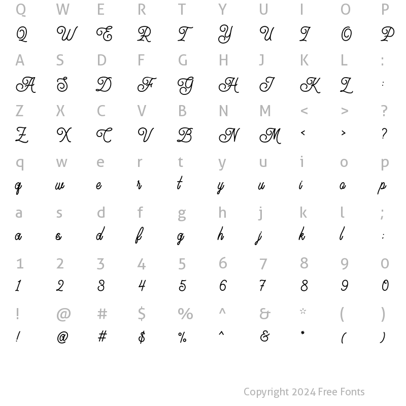 Character Map of FInezia Regular