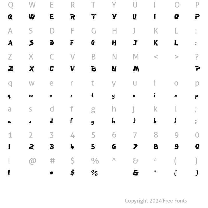 Character Map of Fingerpaint Bold