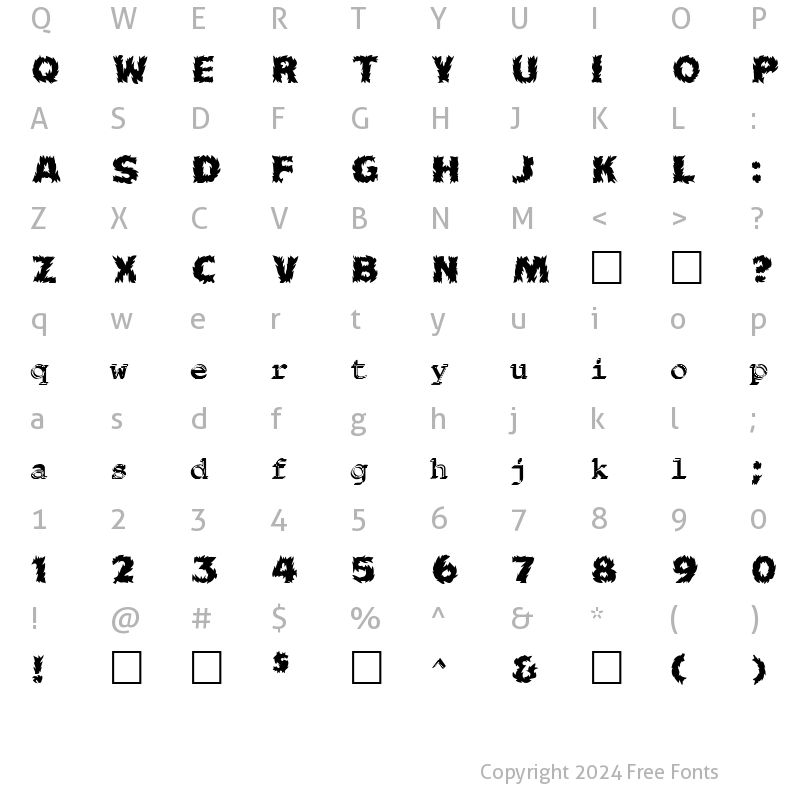 Character Map of Fireball Medium