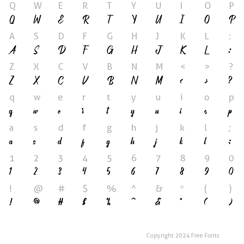 Character Map of Firebreak Regular