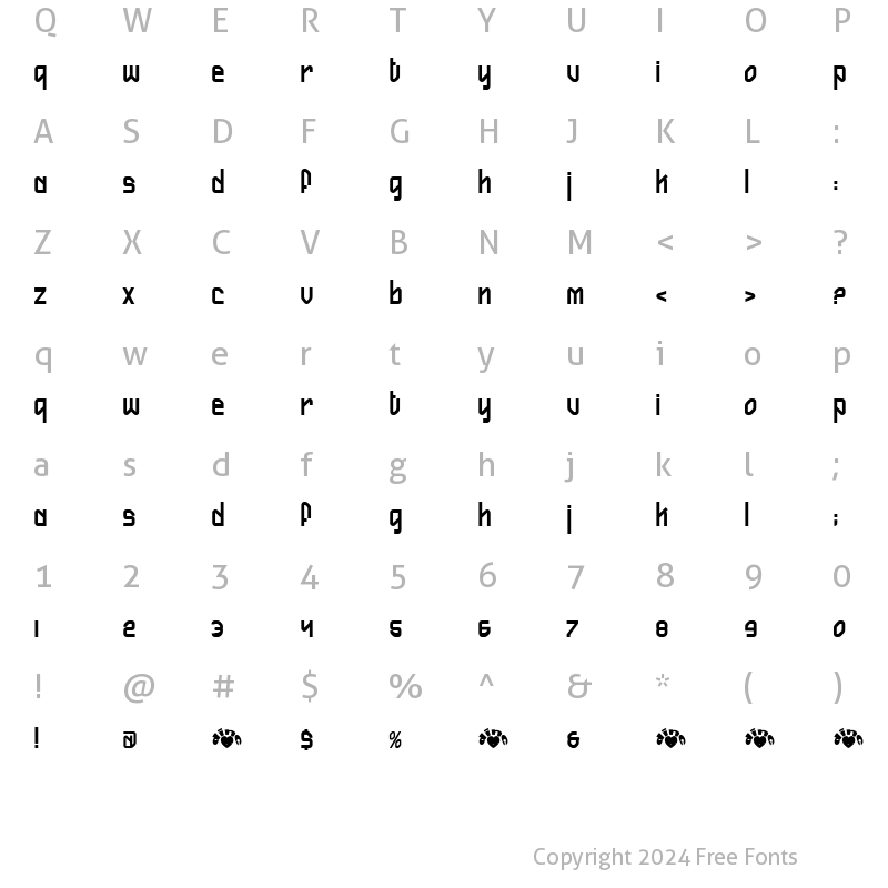 Character Map of Firefly Regular