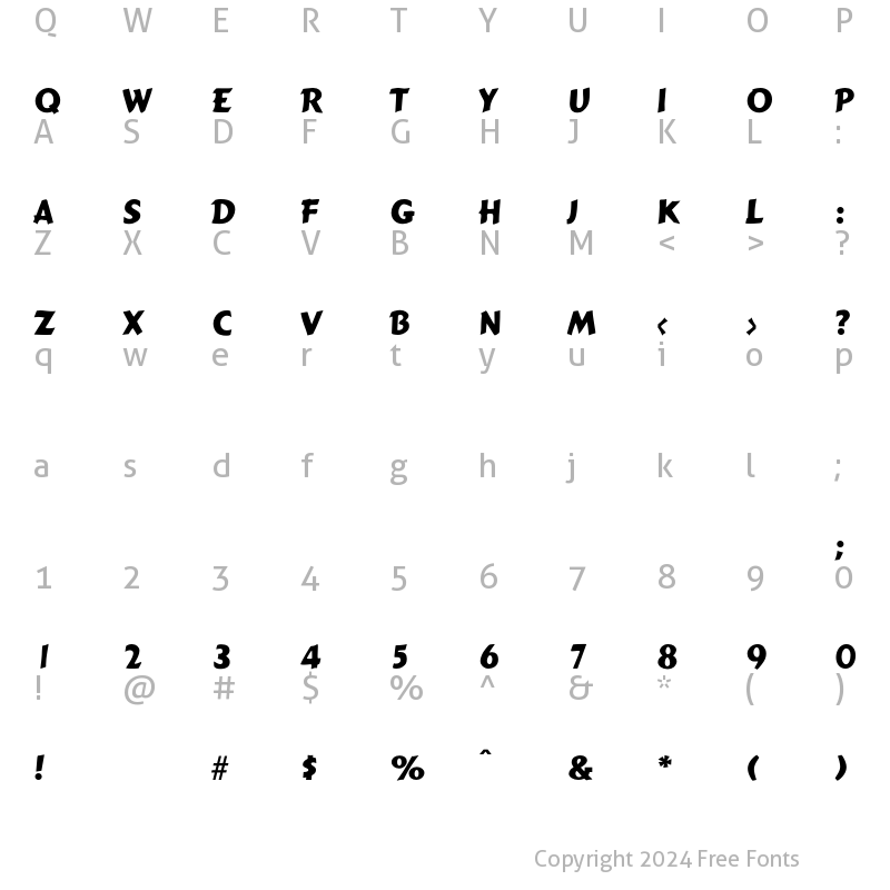 Character Map of Firestone Regular