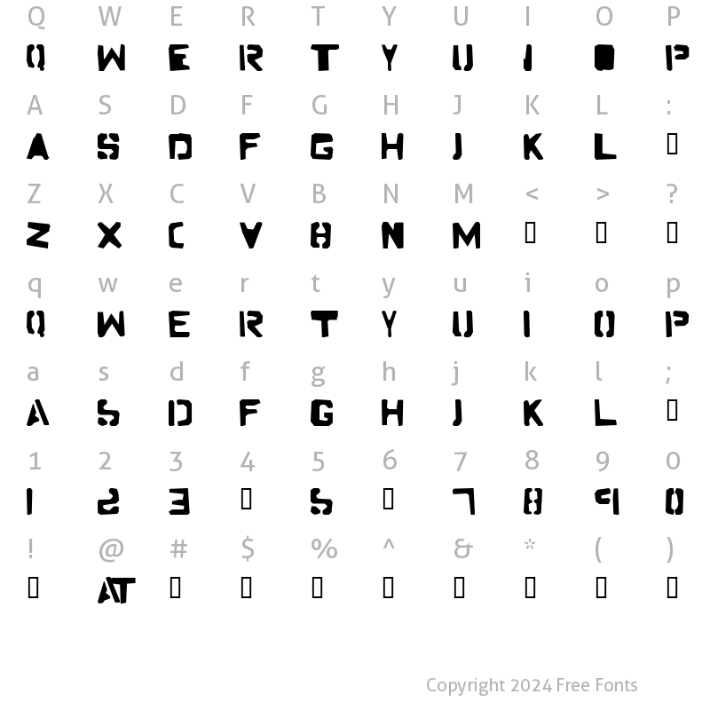 Character Map of Firewater Regular