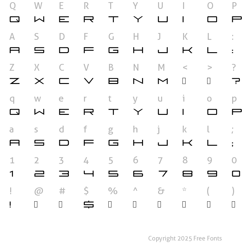 Character Map of Fireye GF Bold