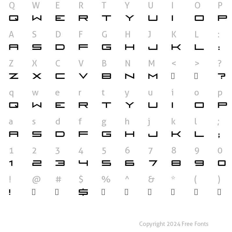 Character Map of Fireye GF Headline Regular