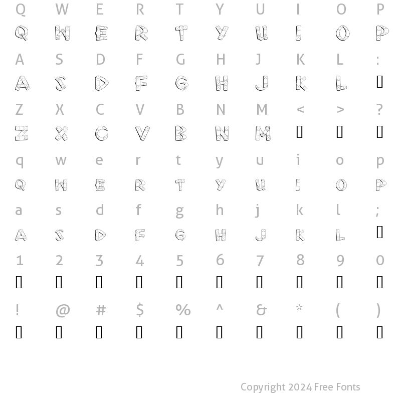 Character Map of First Aid Regular