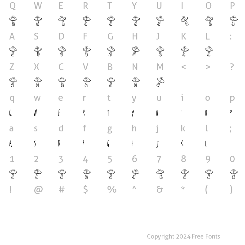 Character Map of First Contact Regular