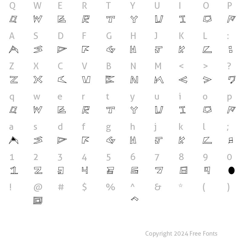 Character Map of First Try Regular