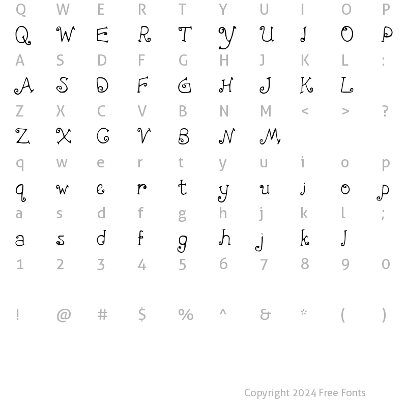 Character Map of FirstCrush Regular