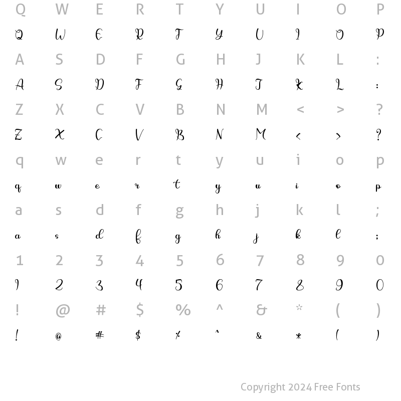 Character Map of firstlove - Personal Use Regular