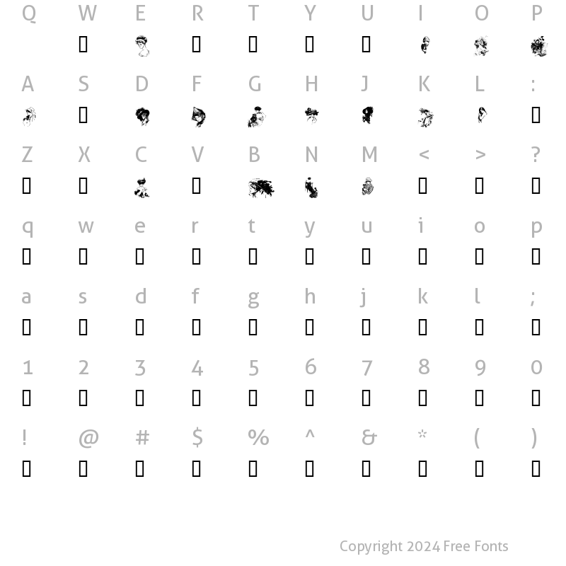 Character Map of Fisher's Women Regular