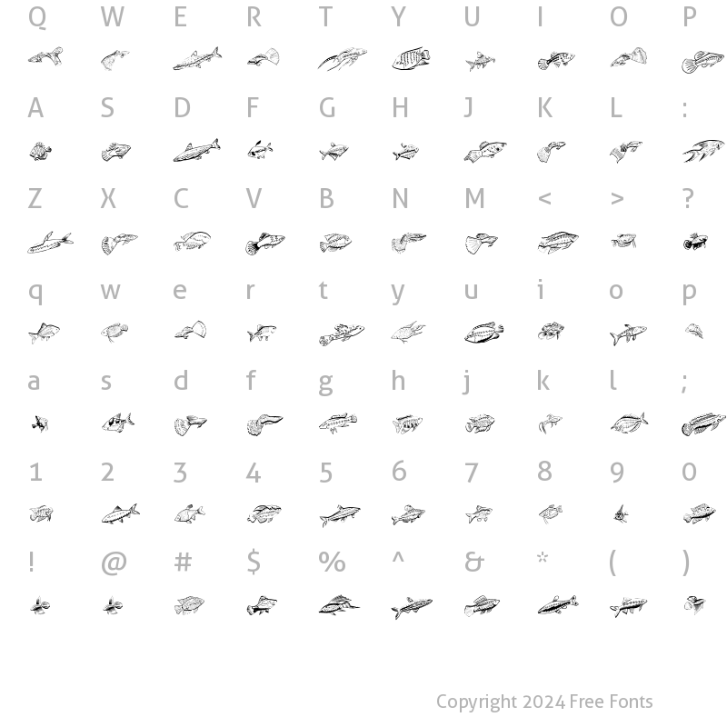 Character Map of Fishing Regular