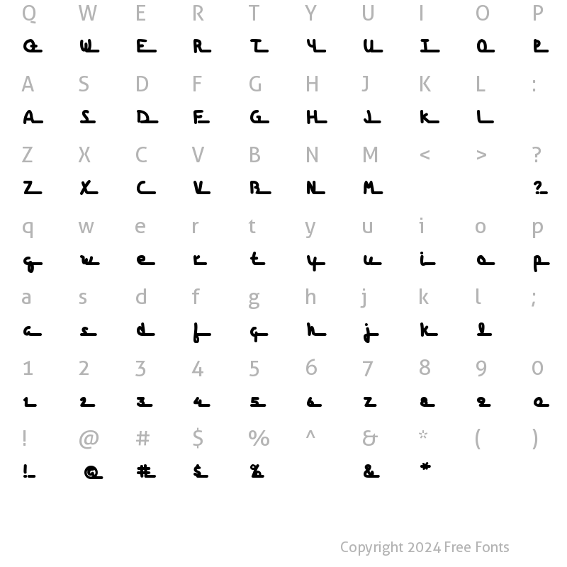 Character Map of Fishsticks Regular