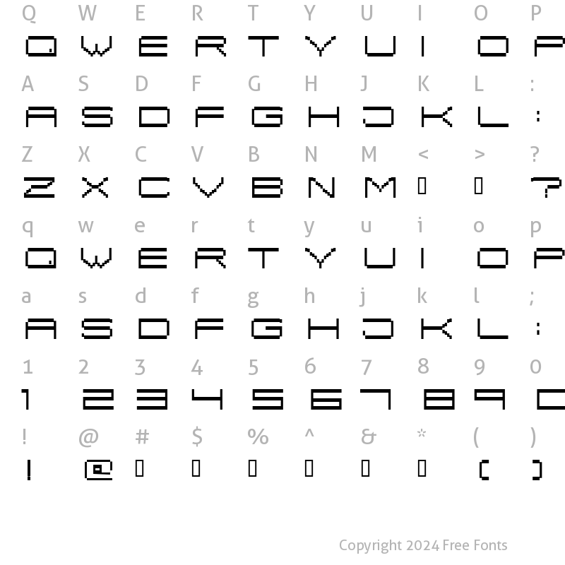 Character Map of Fisk Bitmap Nr2 Regular