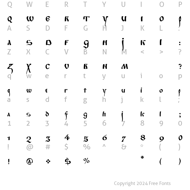 Character Map of Fita_Poluustav Regular