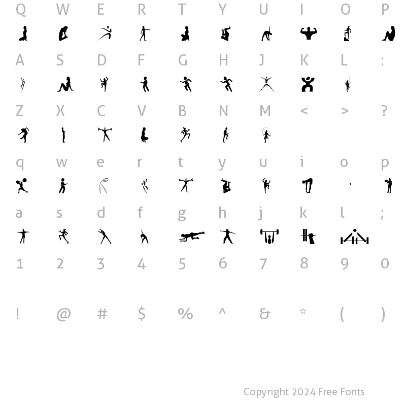 Character Map of FitnessSilhouettes Regular