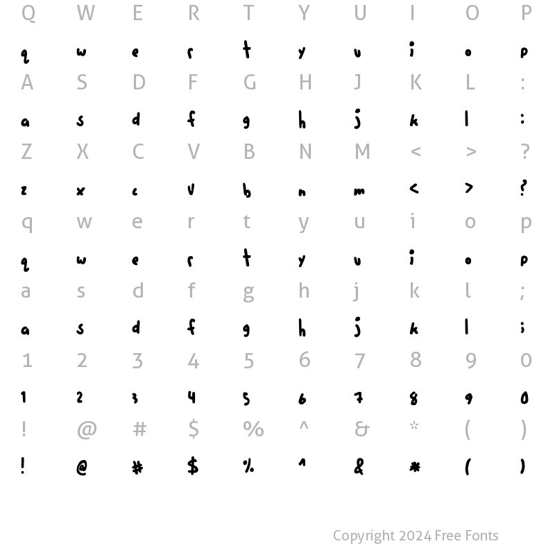 Character Map of five cents normal