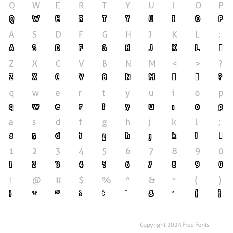 Character Map of FiveFingerDiscount Regular