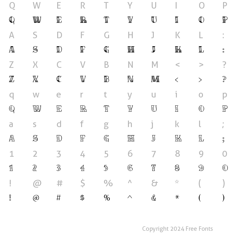 Character Map of FiveOhTwo Regular